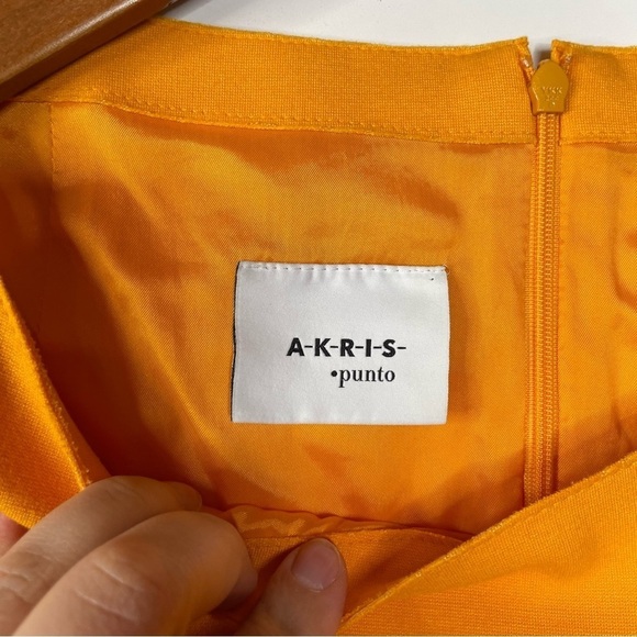 Akris Punto Cross Waist Knit Sheath Dress in Tangerine Size 10 - Picture 6 of 9